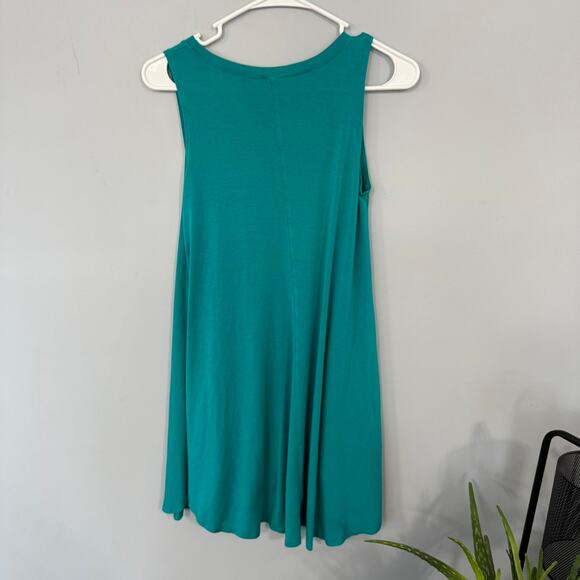 Yee Sleeveless Tank Top Swing Mini Dress Size Small Rayon & Spandex w/ Pockets - Picture 2 of 6